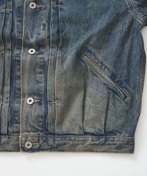 JOURNAL STANDARD（ジャーナルスタンダード）の「デニム トラッカーLOT206T（デニムジャケット・メンズ・ネイビー/クリアブルー/ブラックミックス/コバルトブルー・SMALL/MEDIUM/LARGE）」の17枚目の写真