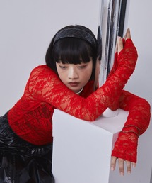 ELUNIS（エルニス）の「ストレッチレースコンパクトトップス（Tシャツ/カットソー）」