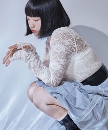 ELUNIS | ストレッチレースコンパクトトップス(Tシャツ/カットソー)