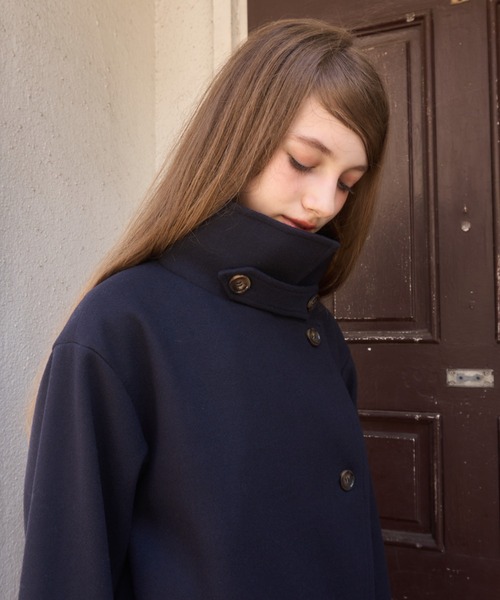 Birthday room(バースデイルーム)の「スタンドカラーピーコート/stand collar pea coat(ピーコート・レディース・グレー/ネイビー・FREE)」の10枚目の写真