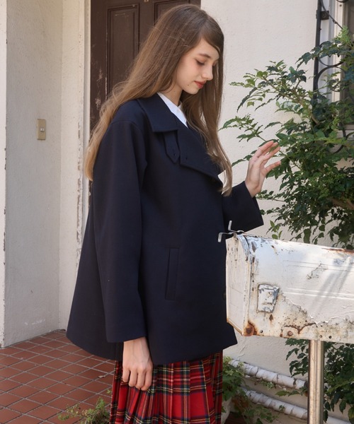 Birthday room(バースデイルーム)の「スタンドカラーピーコート/stand collar pea coat(ピーコート・レディース・グレー/ネイビー・FREE)」の17枚目の写真