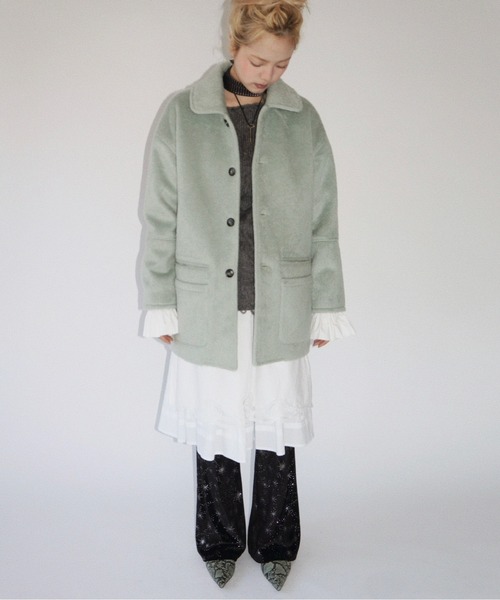 removable-cuffs 2way shaggy jacket / フリルシャギージャケット