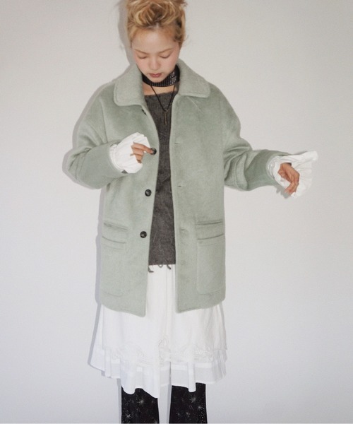 removable-cuffs 2way shaggy jacket / フリルシャギージャケット