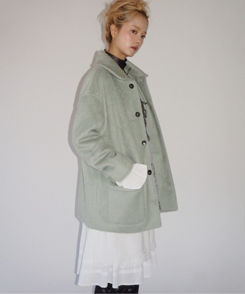 removable-cuffs 2way shaggy jacket / フリルシャギージャケット