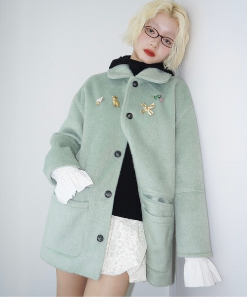 removable-cuffs 2way shaggy jacket / フリルシャギージャケット