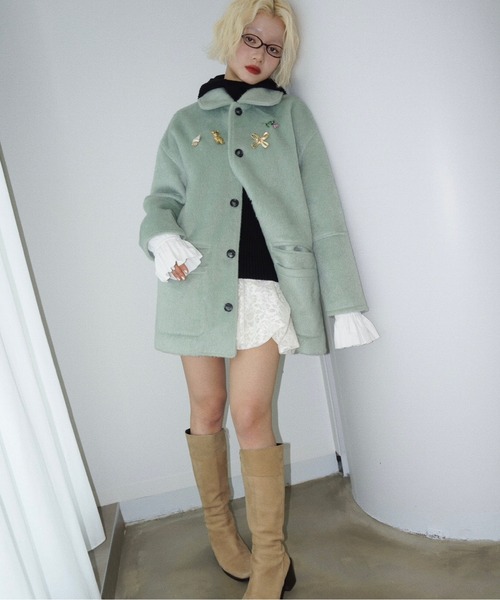 removable-cuffs 2way shaggy jacket / フリルシャギージャケット