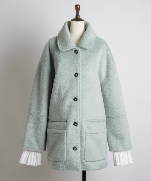 removable-cuffs 2way shaggy jacket / フリルシャギージャケット