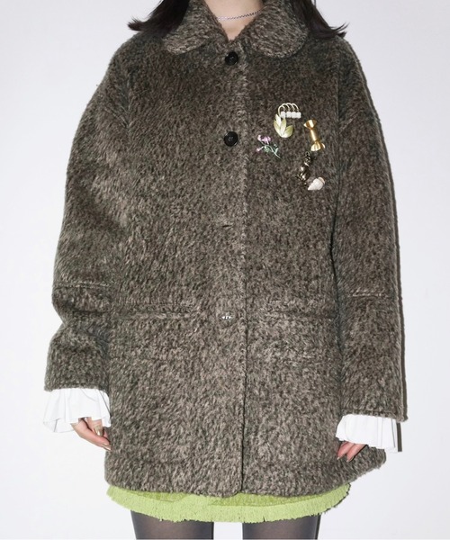 musubore/フリルシャギージャケット musubore（ムスボレ）の「removable-cuffs 2way shaggy jacket