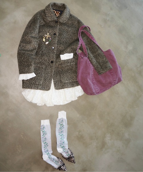 removable-cuffs 2way shaggy jacket / フリルシャギージャケット