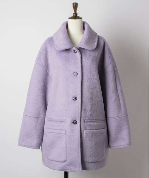 セール】removable-cuffs 2way shaggy jacket / フリルシャギー