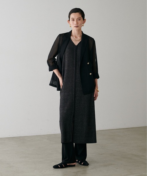 LARUTA（ラルータ）の「【LARUTA】メタル釦メッシュジャケット（テーラードジャケット・レディース・モカ/ネイビー/ブラック・FREE）」の9枚目の写真