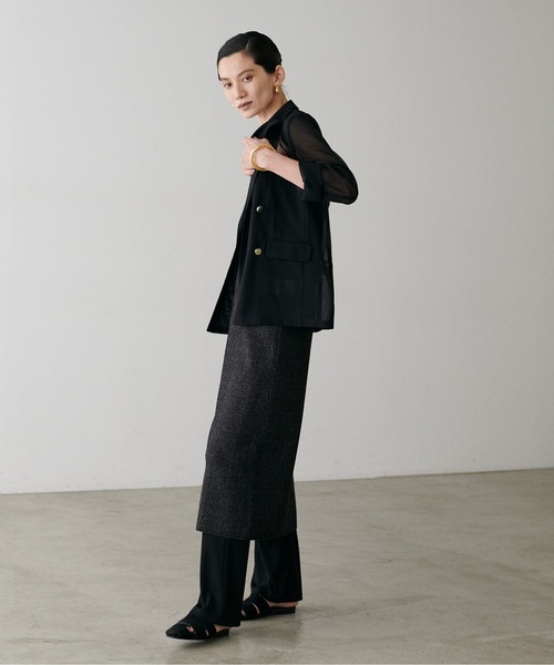 LARUTA（ラルータ）の「【LARUTA】メタル釦メッシュジャケット（テーラードジャケット・レディース・モカ/ネイビー/ブラック・FREE）」の8枚目の写真