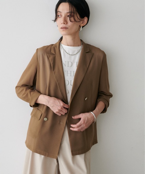 LARUTA（ラルータ）の「【LARUTA】メタル釦メッシュジャケット（テーラードジャケット・レディース・モカ/ネイビー/ブラック・FREE）」の11枚目の写真