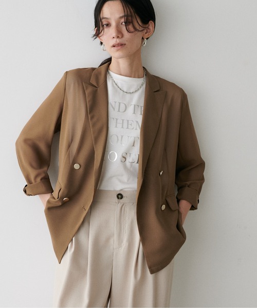 LARUTA（ラルータ）の「【LARUTA】メタル釦メッシュジャケット（テーラードジャケット・レディース・モカ/ネイビー/ブラック・FREE）」の12枚目の写真