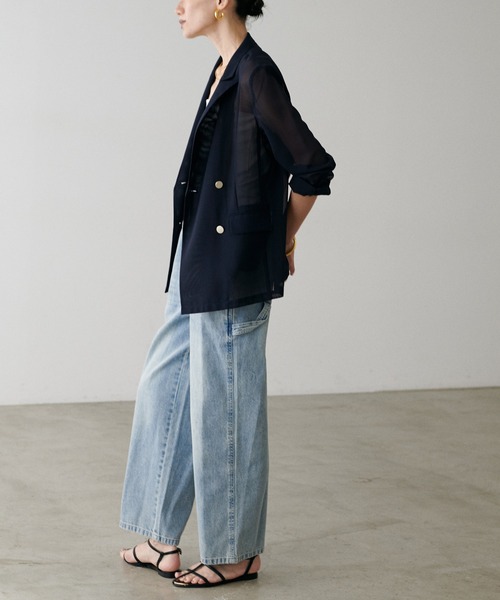 LARUTA（ラルータ）の「【LARUTA】メタル釦メッシュジャケット（テーラードジャケット・レディース・モカ/ネイビー/ブラック・FREE）」の19枚目の写真