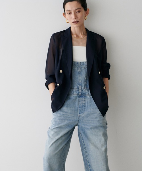 LARUTA（ラルータ）の「【LARUTA】メタル釦メッシュジャケット（テーラードジャケット・レディース・モカ/ネイビー/ブラック・FREE）」の16枚目の写真