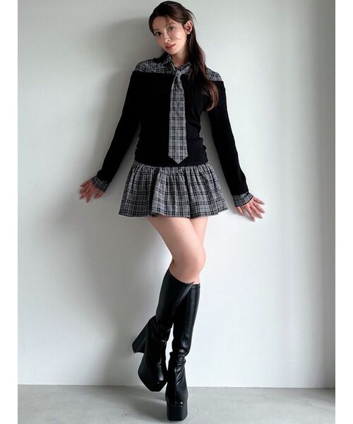 RESEXXY(リゼクシー)の「ストレッチミドルブーツ(ブーツ・レディース・その他1/アイボリー/ブラック・LARGE/MEDIUM/SMALL)」の15枚目の写真