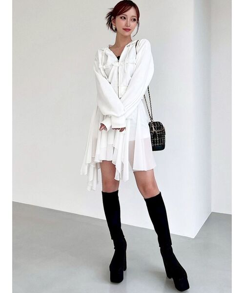 RESEXXY(リゼクシー)の「ストレッチミドルブーツ(ブーツ・レディース・その他1/アイボリー/ブラック・LARGE/MEDIUM/SMALL)」の17枚目の写真