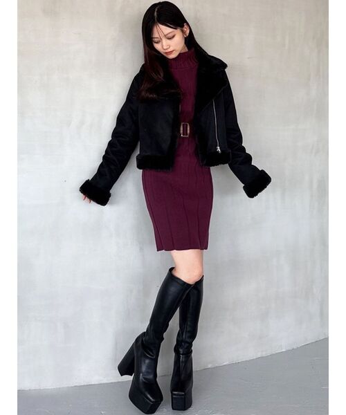 RESEXXY(リゼクシー)の「ストレッチミドルブーツ(ブーツ・レディース・その他1/アイボリー/ブラック・LARGE/MEDIUM/SMALL)」の22枚目の写真