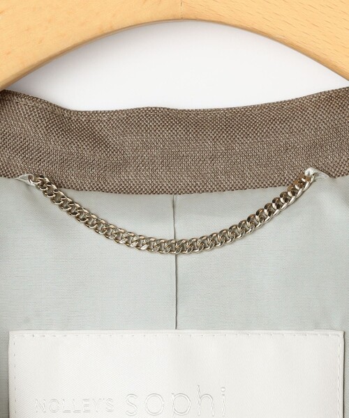 NOLLEY’S Sophi（ノーリーズソフィ）の「【WEB STAFF守屋☆別注】《セットアップ対応》ウォッシャブルソフトシャンブレーノーカラージャケット（ノーカラージャケット・レディース・カーキ/チャコールグレー・38/36/34）」の18枚目の写真