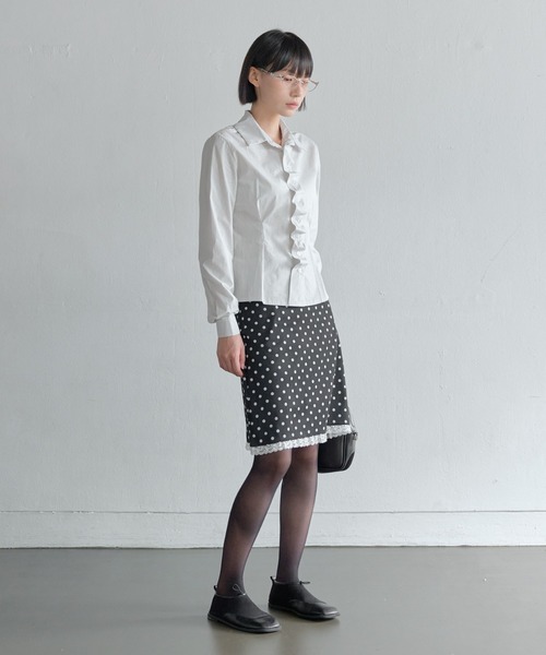 UNE MANSION(ユヌマンション)の「【ドットのサイズ選べるバレエコアスカート】ラブリードットパターンサイドジップアップミディAラインレーススカート(スカート・レディース・ホワイト系その他2/ブラック系その他/ブラック系その他2/ホワイト系その他・LARGE/MEDIUM/SMALL)」の19枚目の写真
