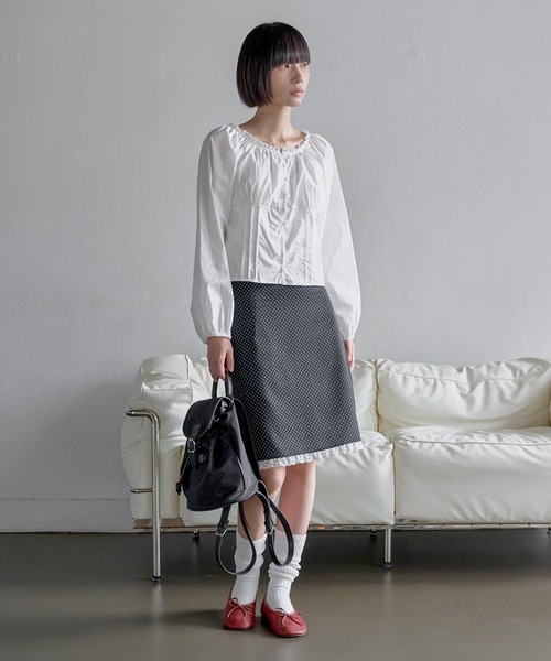 UNE MANSION(ユヌマンション)の「【ドットのサイズ選べるバレエコアスカート】ラブリードットパターンサイドジップアップミディAラインレーススカート(スカート・レディース・ホワイト系その他2/ブラック系その他/ブラック系その他2/ホワイト系その他・LARGE/MEDIUM/SMALL)」の15枚目の写真