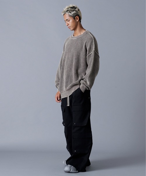 DANKE SCHON(ダンケシェーン)の「DankeSchon/ダンケシェーン/PIGMENT CHEMICAL AZE CREWNECK(ニット/セーター・メンズ・ブラック/ブラウン・M/L)」の8枚目の写真