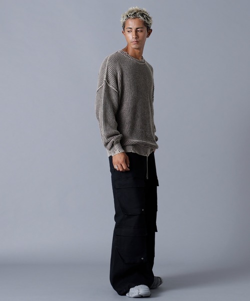 DANKE SCHON(ダンケシェーン)の「DankeSchon/ダンケシェーン/PIGMENT CHEMICAL AZE CREWNECK(ニット/セーター・メンズ・ブラック/ブラウン・M/L)」の9枚目の写真