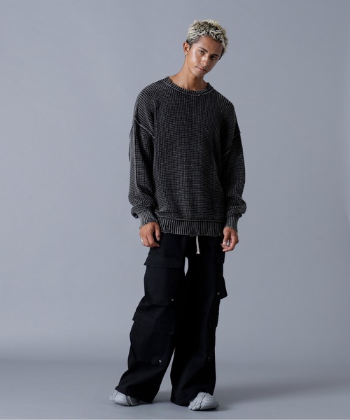 DANKE SCHON(ダンケシェーン)の「DankeSchon/ダンケシェーン/PIGMENT CHEMICAL AZE CREWNECK(ニット/セーター・メンズ・ブラック/ブラウン・M/L)」の13枚目の写真