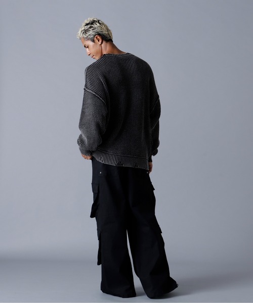 DANKE SCHON(ダンケシェーン)の「DankeSchon/ダンケシェーン/PIGMENT CHEMICAL AZE CREWNECK(ニット/セーター・メンズ・ブラック/ブラウン・M/L)」の18枚目の写真