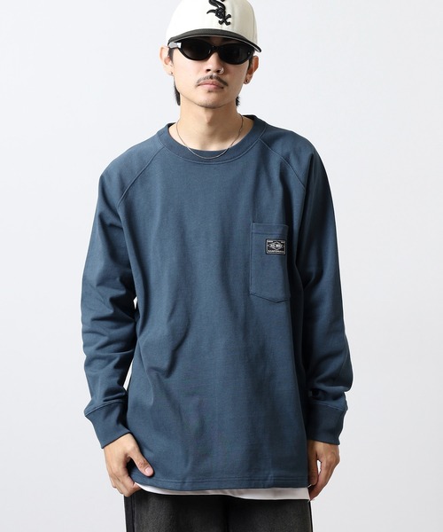 BIG MIKE(ビッグマイク)の「BIG MIKE 10oz コットン ラグラン ロングスリーブ ポケットTEEシャツ(Tシャツ/カットソー・メンズ・ホワイト/グレー/ネイビー・XL/L/M)」の19枚目の写真