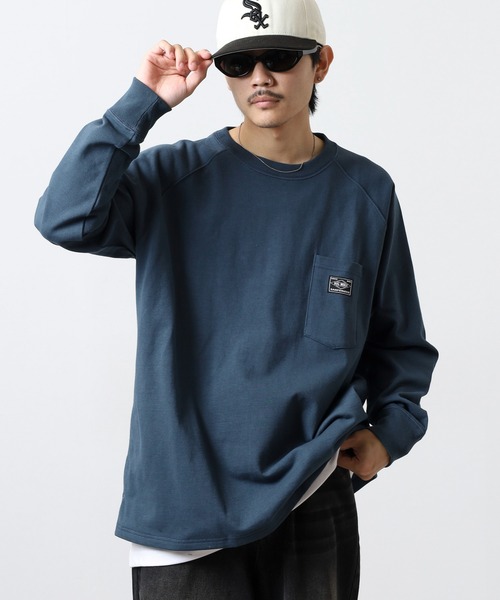 BIG MIKE(ビッグマイク)の「BIG MIKE 10oz コットン ラグラン ロングスリーブ ポケットTEEシャツ(Tシャツ/カットソー・メンズ・ホワイト/グレー/ネイビー・XL/L/M)」の20枚目の写真