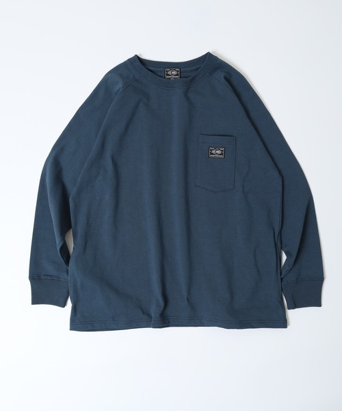 BIG MIKE(ビッグマイク)の「BIG MIKE 10oz コットン ラグラン ロングスリーブ ポケットTEEシャツ(Tシャツ/カットソー・メンズ・ホワイト/グレー/ネイビー・XL/L/M)」の6枚目の写真
