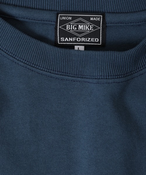 BIG MIKE(ビッグマイク)の「BIG MIKE 10oz コットン ラグラン ロングスリーブ ポケットTEEシャツ(Tシャツ/カットソー・メンズ・ホワイト/グレー/ネイビー・XL/L/M)」の7枚目の写真
