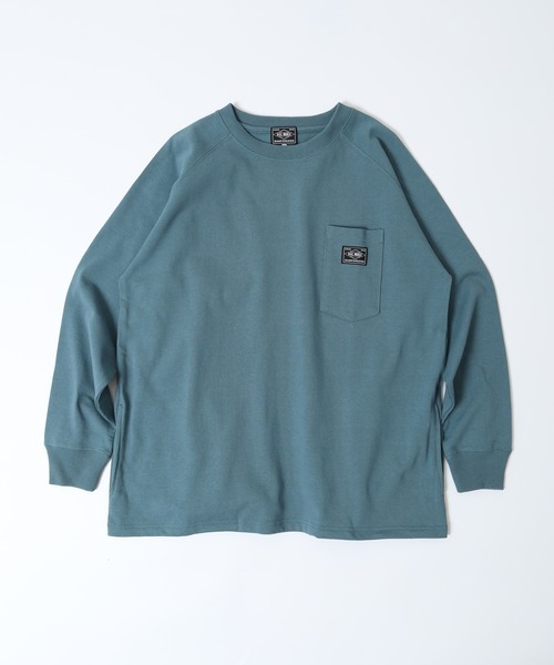 BIG MIKE(ビッグマイク)の「BIG MIKE 10oz コットン ラグラン ロングスリーブ ポケットTEEシャツ(Tシャツ/カットソー・メンズ・ホワイト/グレー/ネイビー・XL/L/M)」の5枚目の写真