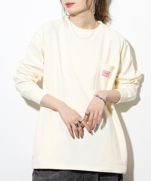 BIG MIKE(ビッグマイク)の「BIG MIKE 10oz コットン ラグラン ロングスリーブ ポケットTEEシャツ(Tシャツ/カットソー・メンズ・ホワイト/グレー/ネイビー・XL/L/M)」の15枚目の写真