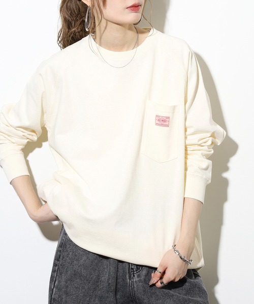 BIG MIKE(ビッグマイク)の「BIG MIKE 10oz コットン ラグラン ロングスリーブ ポケットTEEシャツ(Tシャツ/カットソー・メンズ・ホワイト/グレー/ネイビー・XL/L/M)」の16枚目の写真