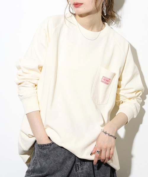 BIG MIKE(ビッグマイク)の「BIG MIKE 10oz コットン ラグラン ロングスリーブ ポケットTEEシャツ(Tシャツ/カットソー・メンズ・ホワイト/グレー/ネイビー・XL/L/M)」の17枚目の写真