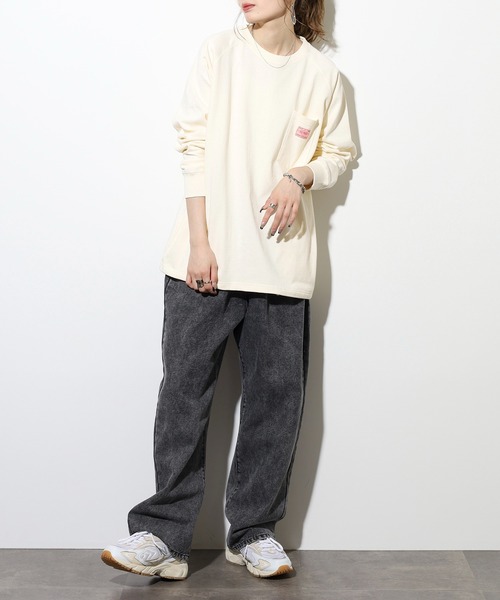BIG MIKE(ビッグマイク)の「BIG MIKE 10oz コットン ラグラン ロングスリーブ ポケットTEEシャツ(Tシャツ/カットソー・メンズ・ホワイト/グレー/ネイビー・XL/L/M)」の18枚目の写真