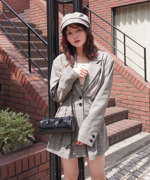 EIMY ISTOIRE（エイミーイストワール）の「ウエストタックグレンチェックジャケット（テーラードジャケット・レディース・チェック・S/M）」の2枚目の写真