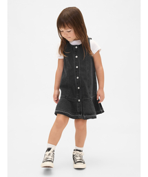 GAP（ギャップ）の「デニム 裾ペプラム ワンピース (幼児・ベビー)（ジャンパースカート・キッズ）」
