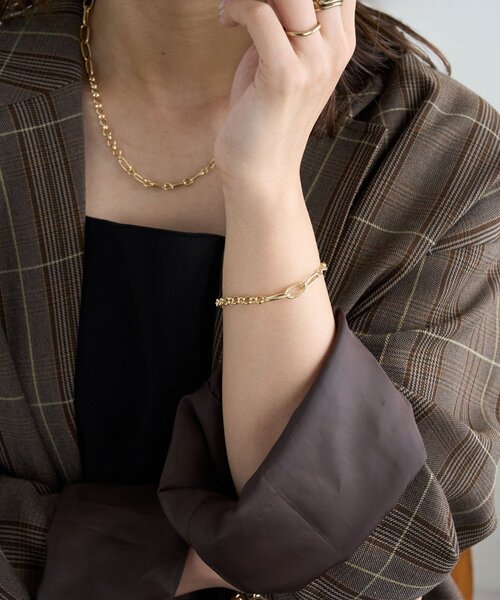 DISCOAT（ディスコート）の「【GOLDY】ジャンブルチェーンブレスレット（ブレスレット・レディース・シルバー/シルバー系その他/ゴールド・FREE）」の2枚目の写真