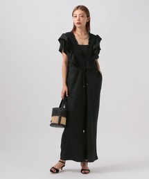 BAYFLOW | [さらっとした楊柳素材]Vネックフリルサロペット(サロペット/オーバーオール)