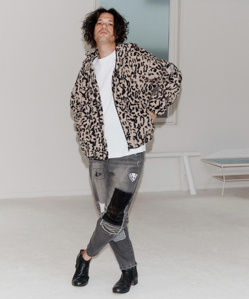 No Rain No Rainbow(ノーレインノーレインボー)の「mp14084-patched denim pants デニムパンツ(NR25W-06)(デニムパンツ・メンズ・ブラック系その他/ライトインディゴブルー・S/M/L/XL)」の17枚目の写真