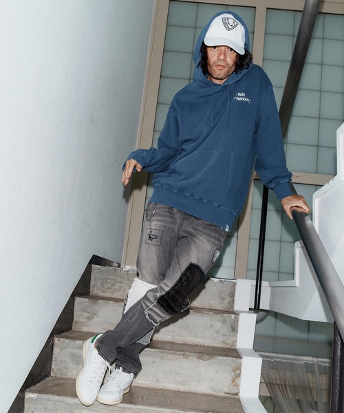 No Rain No Rainbow(ノーレインノーレインボー)の「mp14084-patched denim pants デニムパンツ(NR25W-06)(デニムパンツ・メンズ・ブラック系その他/ライトインディゴブルー・S/M/L/XL)」の18枚目の写真