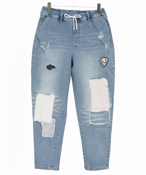 No Rain No Rainbow(ノーレインノーレインボー)の「mp14084-patched denim pants デニムパンツ(NR25W-06)(デニムパンツ・メンズ・ブラック系その他/ライトインディゴブルー・S/M/L/XL)」の21枚目の写真