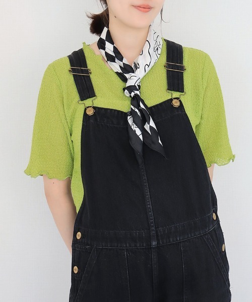 Bleu Bleuet(ブルーブルーエ)の「バブルシャーリングクルーネックTシャツ(Tシャツ/カットソー・レディース・ライム/アイボリー/グレー系その他・FREE)」の3枚目の写真