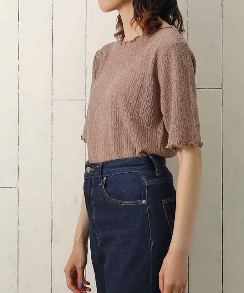 Bleu Bleuet(ブルーブルーエ)の「バブルシャーリングクルーネックTシャツ(Tシャツ/カットソー・レディース・ライム/アイボリー/グレー系その他・FREE)」の22枚目の写真