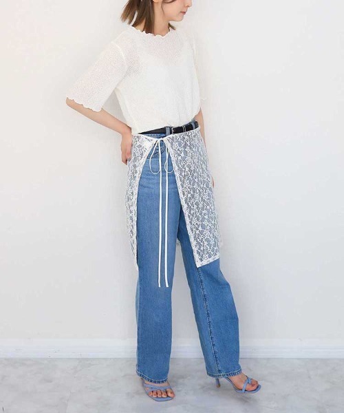 Bleu Bleuet(ブルーブルーエ)の「バブルシャーリングクルーネックTシャツ(Tシャツ/カットソー・レディース・ライム/アイボリー/グレー系その他・FREE)」の12枚目の写真