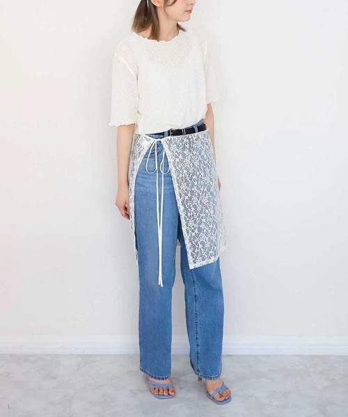 Bleu Bleuet(ブルーブルーエ)の「バブルシャーリングクルーネックTシャツ(Tシャツ/カットソー・レディース・ライム/アイボリー/グレー系その他・FREE)」の10枚目の写真